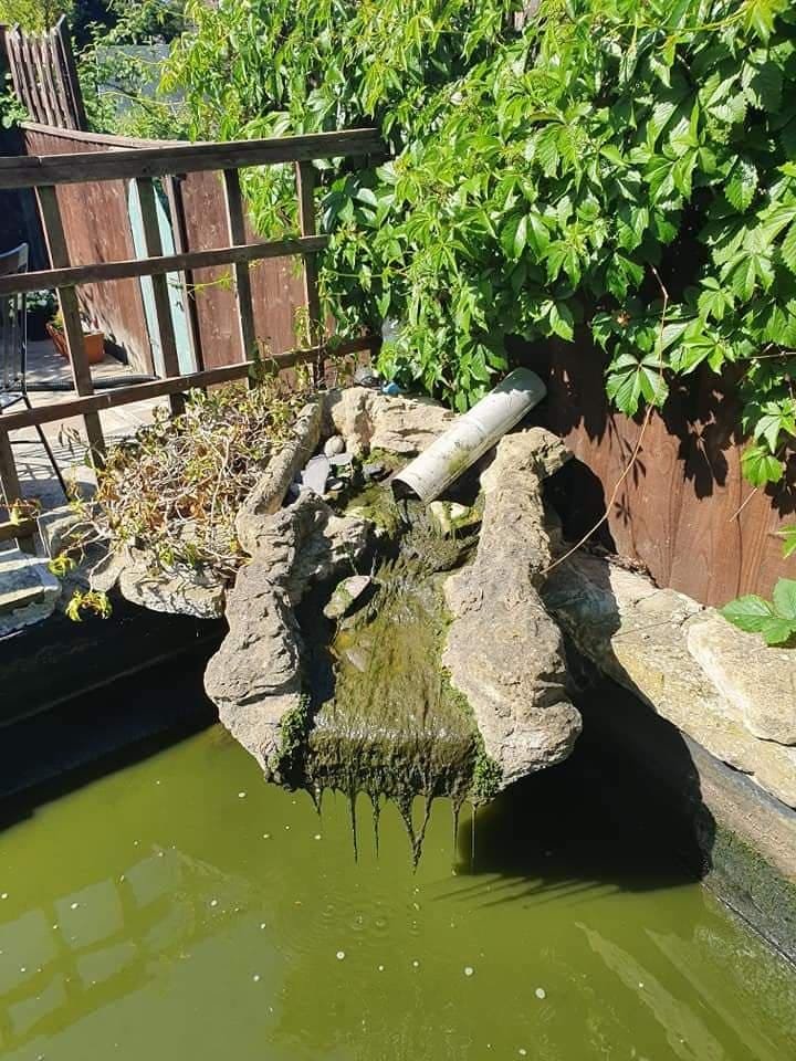 Pond feature and stonework